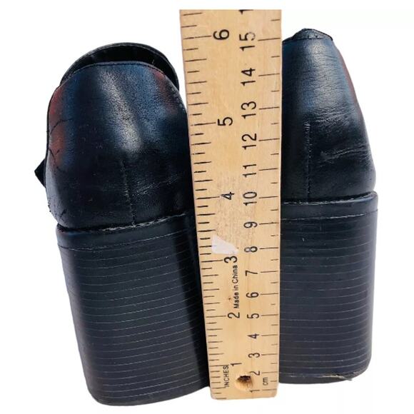 Wild Pair Womens Shoes Black Leather Block High Heel Loafers 90's Y2k Size 7 - Picture 5 of 9